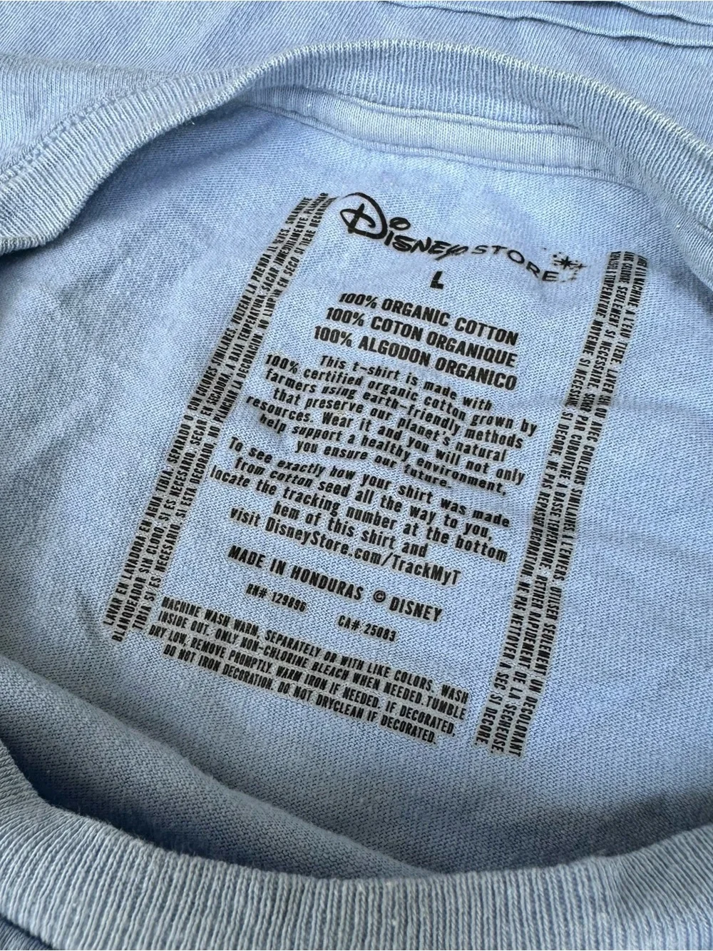 Disney Light Blue Mickey Mouse Graphic Tee Large